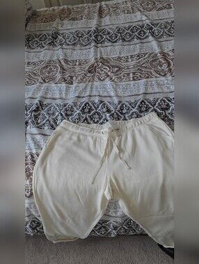 New York & Company Cream Drawstring Pants
